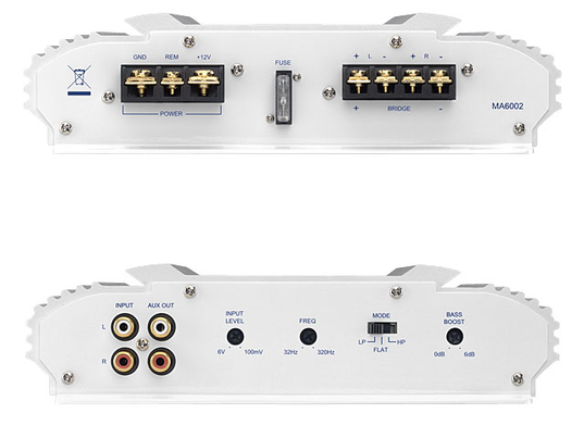 MA 6002 - Black - 2-Channel Full-Range Marine Amplifier (60x2) - Hero